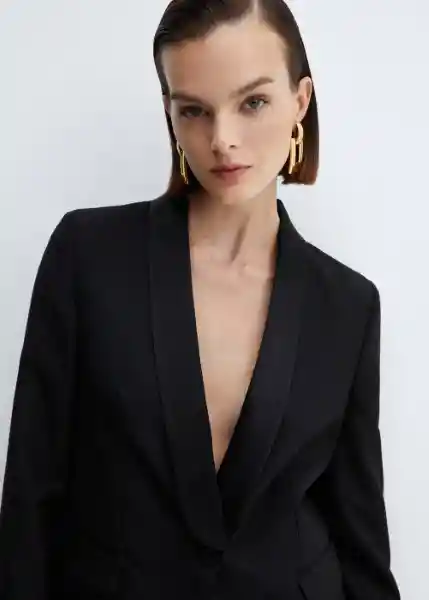 Blazer Americana Party Negro Talla M Mujer Mango