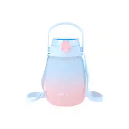 Vaso Plástico Correa Para Hombro Degradado Azul 300 mL Miniso