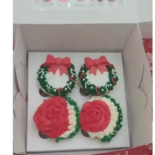 Caja de Cupcake X4 Navidad