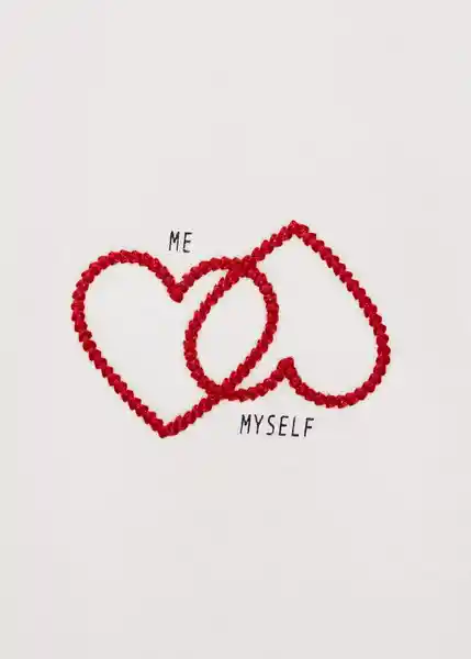 Camiseta Heart Off White Talla 20 Teen Niñas Mango