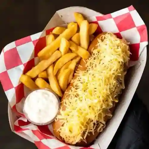 Perro Caliente Sencillo y Papas