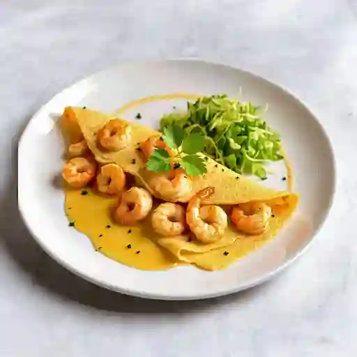 Crepe de camarones
