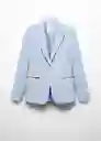 Blazer Americana Boreal Celeste Talla 38 Mujer Mango