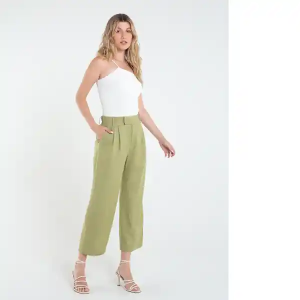 Pantalón Uarzazat Mujer Verde Retro Medio 8 432E312 Naf Naf