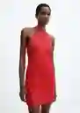 Vestido Xlazo Rojo Talla M Mujer Mango