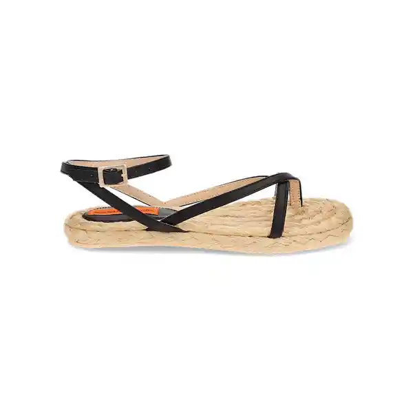 Zapatos Spadrilla Plana Malibu Negro Talla 35