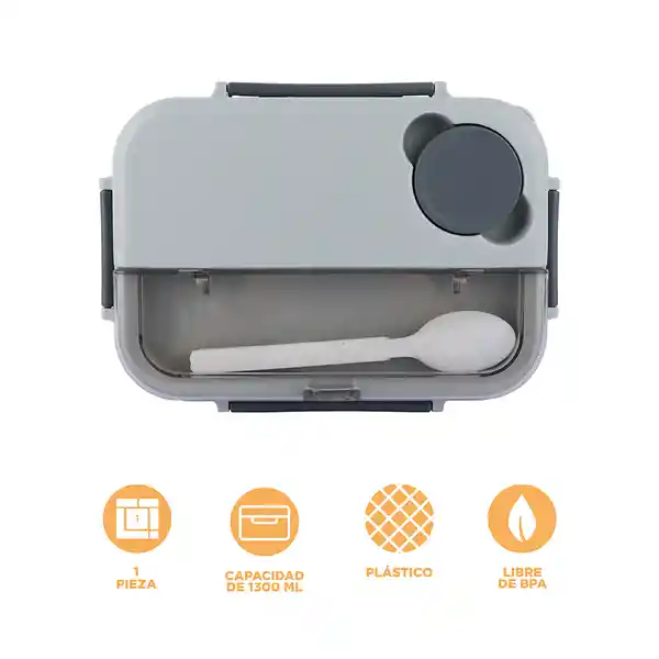 Contenedor Para Alimentos de Serie Negro y Gris Miniso