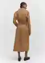 Abrigo Ranch Camel Talla 24 Mujer Mango