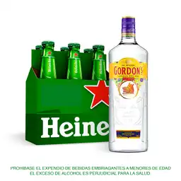 Six Pack Cerveza Heineken Lata 269 Ml + Gordon´S London Dry Gin 700 Ml