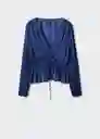 Blusa Nantes Azul Noche Talla M Mujer Mango