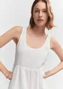 Vestido Bambú Blanco Talla L Mujer Mango