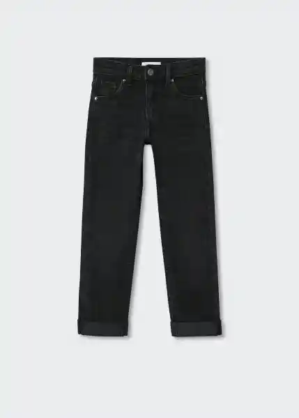 Jeans Regular Tejano Negro Talla 07 Niños Mango