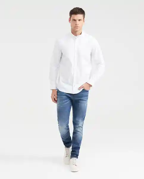 Camisa Line Shirt Masculino Blanco 0 Claro Talla M Chevignon