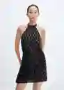 Vestido Night Negro Talla M Mujer Mango