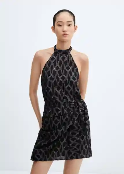 Vestido Night Negro Talla M Mujer Mango