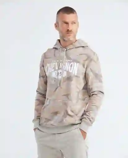 Camouflage Hoodie Crudo Plata Claro Talla L Hombre Chevignon