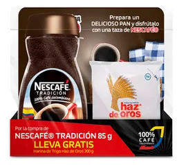 Café instantaneo NESCAFÉ® TRADICIÓN frasco x 85g GRATIS HARINA