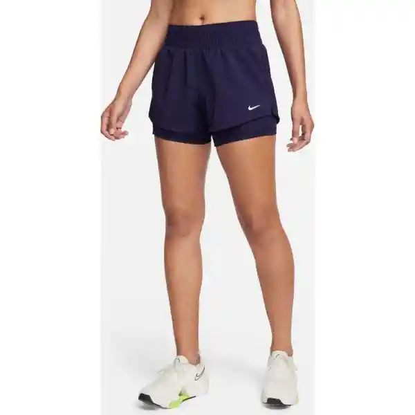 Nike Short One Dri-Fit mr 3In 2N1 Para Mujer Morado Talla XS