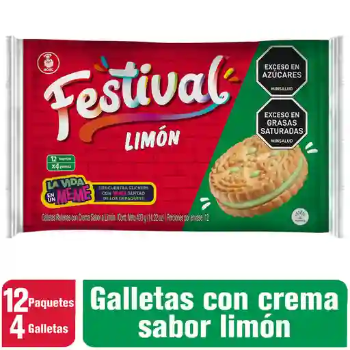 Festival Galletas con Relleno Sabor a Limón