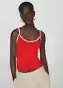 Top Ravioli Rojo Talla S Mujer Mango