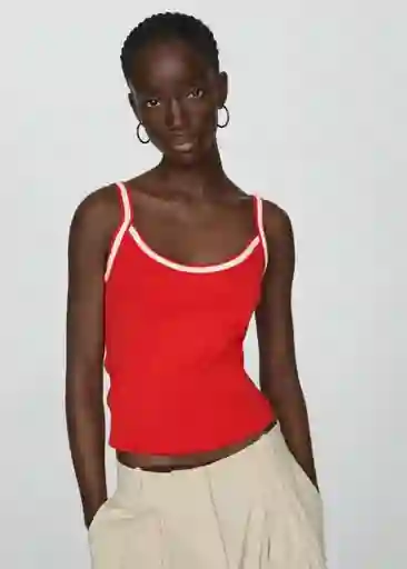 Top Ravioli Rojo Talla S Mujer Mango