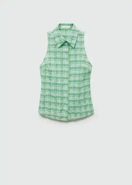 Camisa Paulita Verde Talla M Mujer Mango