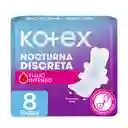 Toalla Higiénicas Femeninas Kotex Nocturna Discreta 8 Und