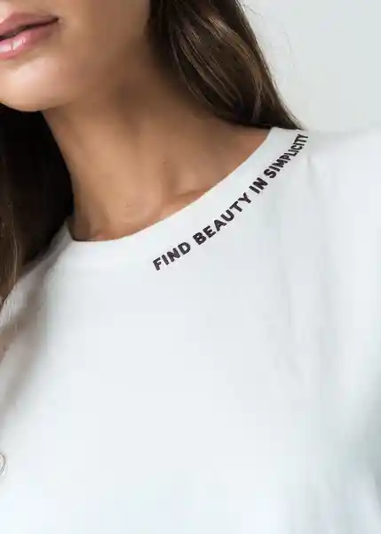 Camiseta Mujer Crudo Puro Claro Talla L 402G073 Naf Naf