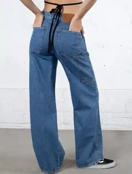 Jean Luces Mujer Azul Índigo Medio Talla 8 Naf Naf