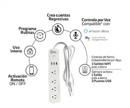 Vta Multitoma Inteligente 4 Salidas 1.5 m