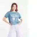  Camiseta Mujer Color Azul Hidro Oscuro Talla L Naf-Naf 