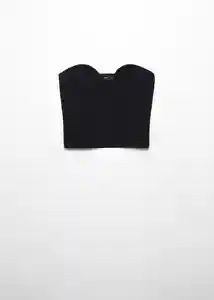 Top Bosita Negro Talla S Mujer Mango