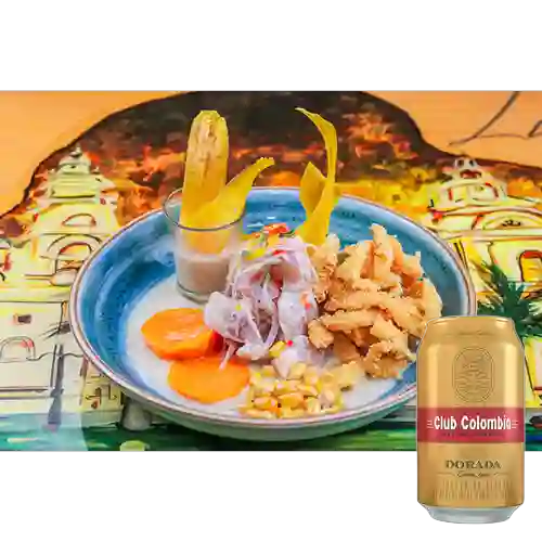 Combo Ceviche Carretillero + Club Cola Dorada Lata 330ml