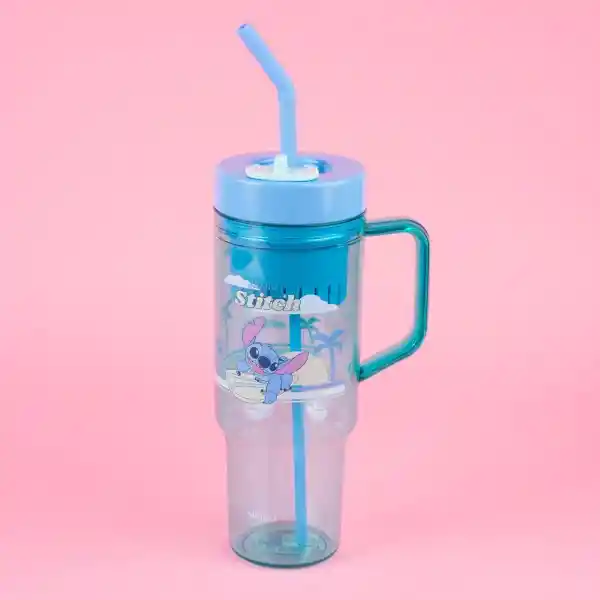 Vaso Plástico Pitillo Serie Lilo & Stitch Stitch 1250 mL Miniso