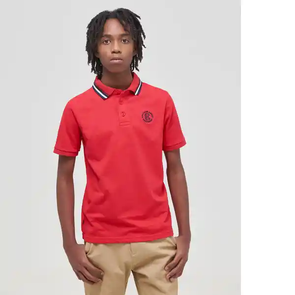 Camiseta Stripes Neck Polo Niño Rojo Talla 4 Chevignon