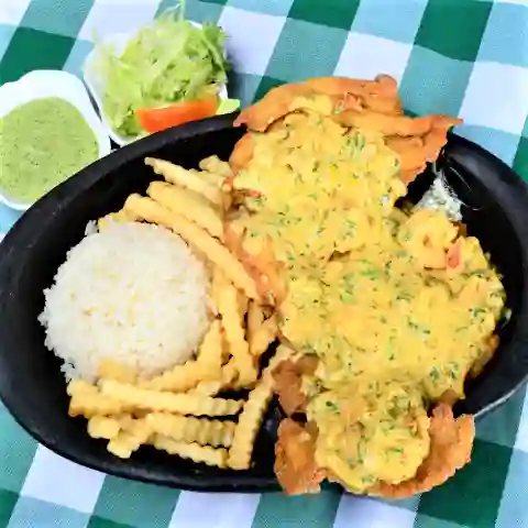 Chuleta con Camarón