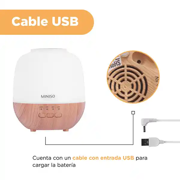 Difusor de Aromaterapia Clásico Blanco Mod Aj 19213 Miniso