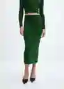 Falda Prinches Verde Talla 24 Mujer Mango