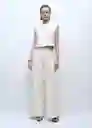 Pantalón Romina Crudo Talla 40 Mujer Mango