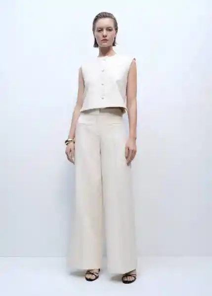 Pantalón Romina Crudo Talla 40 Mujer Mango