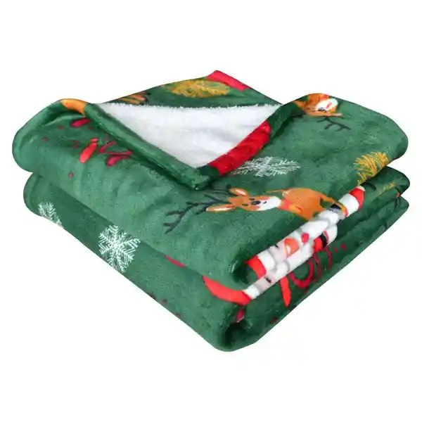 Kamuchy Cobija Navidad Papá Reno Tela Flannel Sherpa 9325