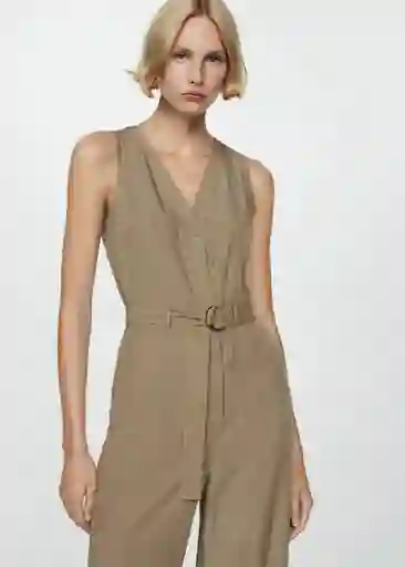 Enterizo Lemon Khaki Talla S Mujer Mango