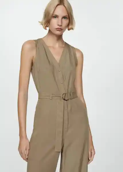 Enterizo Lemon Khaki Talla S Mujer Mango