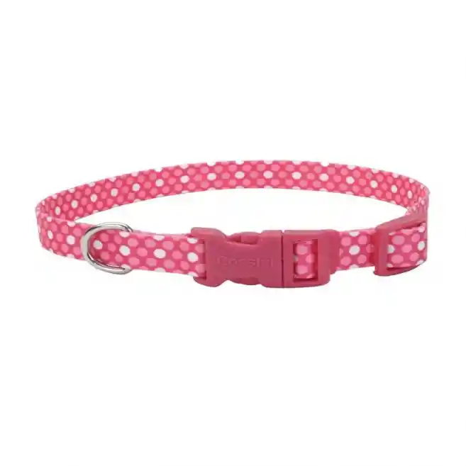 Collar Ajustable Perro Coastal Styles Polka Rosado Large