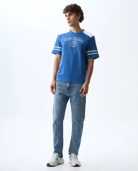 Camiseta Hombre Azul Talla S 841G007_AZU194039 Americanino