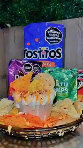 Esquite volcán con proteínas