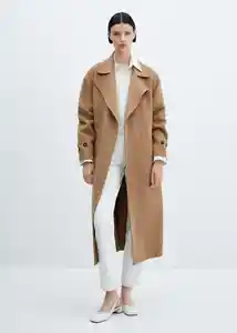 Abrigo Verdi Camel Talla XS Mujer Mango