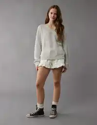Suéter Tejido Mujer Gris Talla: SMALL 1450951 American Eagle