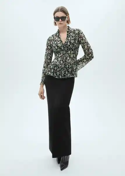 Camisa Briony Negro Talla L Mujer Mango