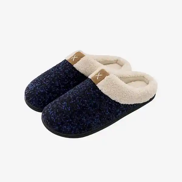 Inkanta Pantuflas Fauxwool Hombre Azul Oscuro M